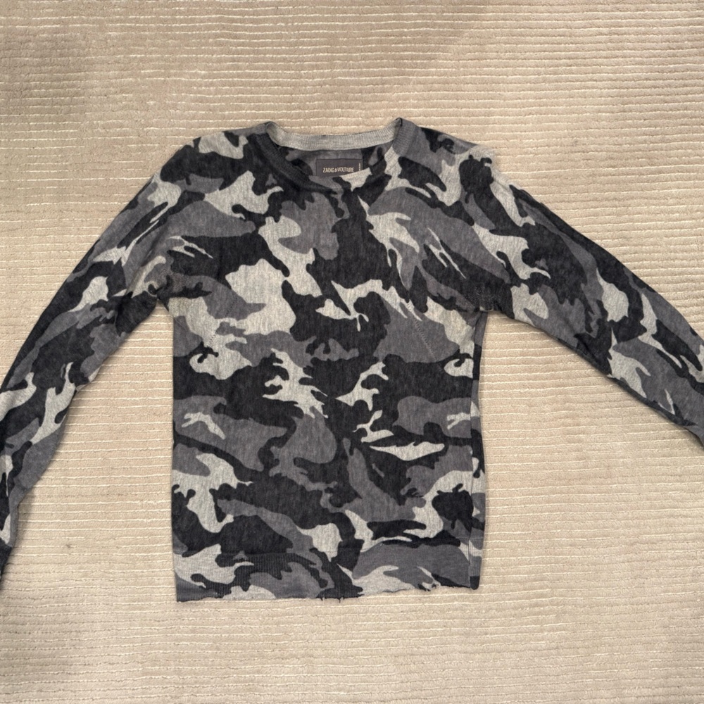 Zadig & Voltaire Lightweight Cashmere Camouflage Sweater - Small